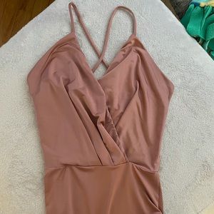 Forever 21 dusty rose surplice bodysuit